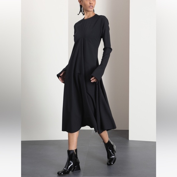 Sportmax MaxMara Label-cut Oboli Flared Midi Dress. Size: US2 New Fall/Winter - Picture 1 of 16